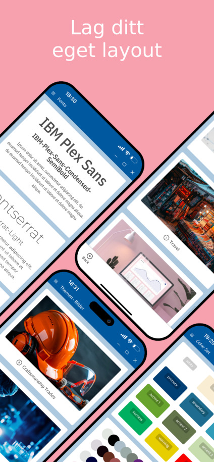 Design ditt eget oppsett i nettstedbygger-appen – smarttelefon